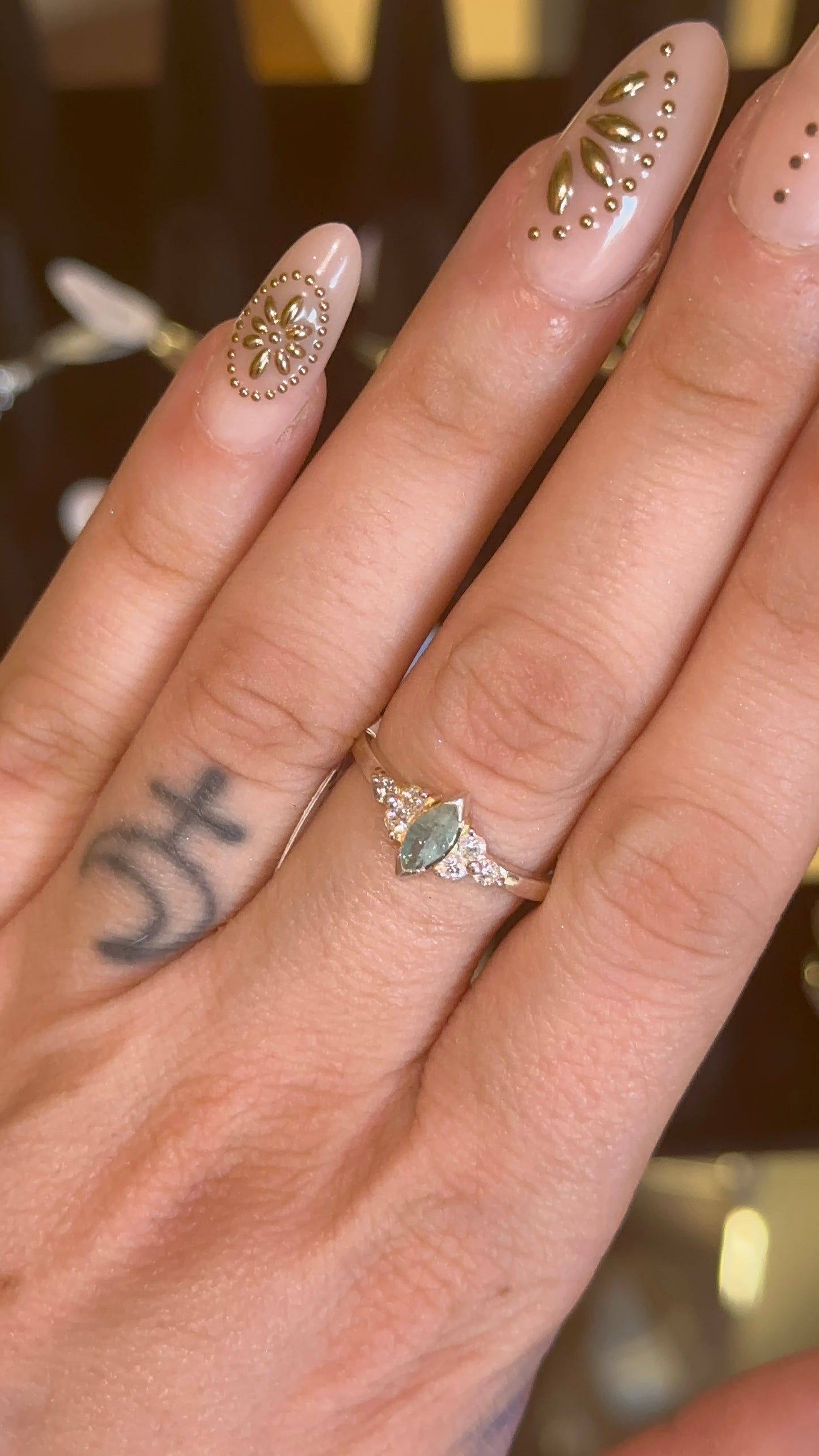 Aquamarine Ring size 7 in 925 Silver
