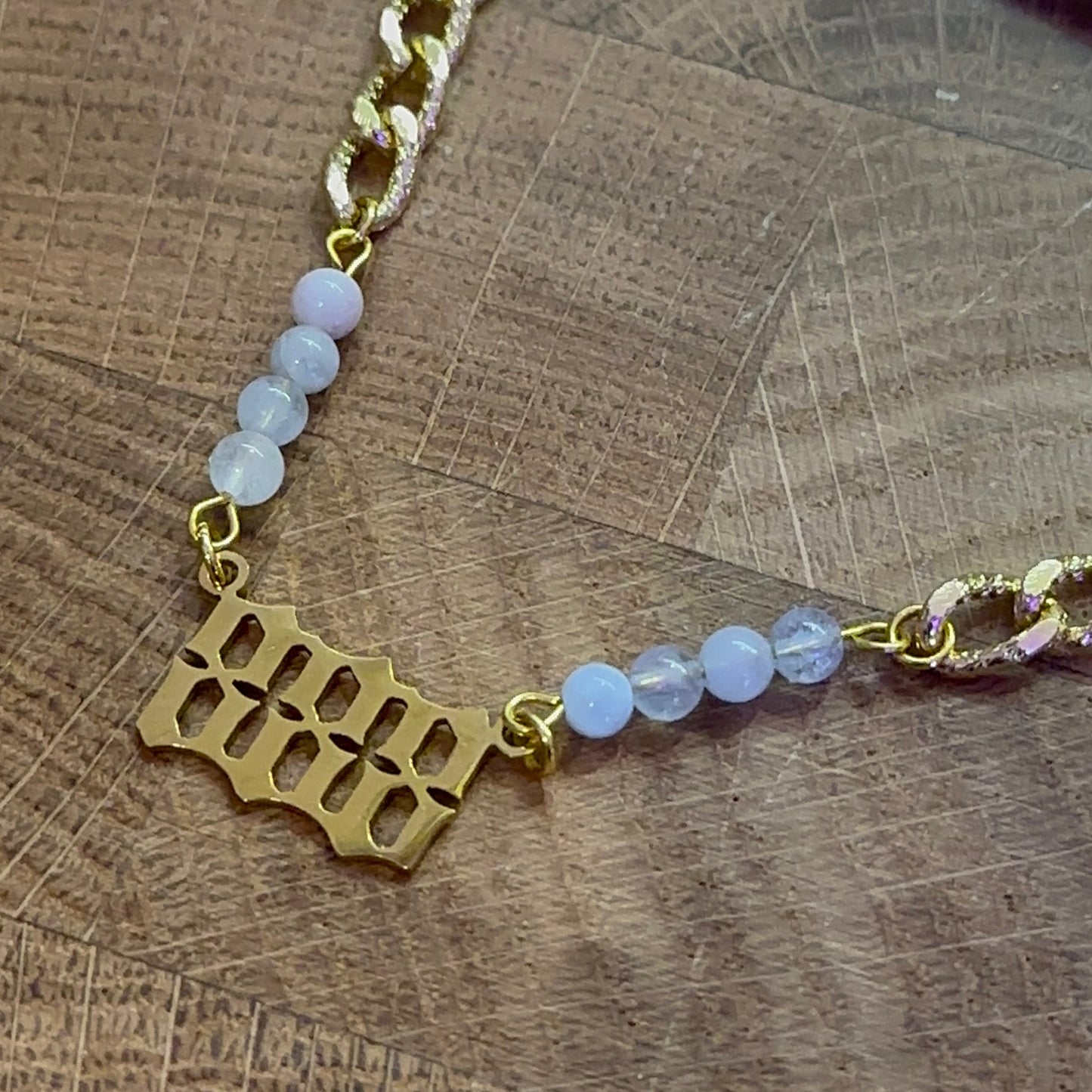 18k Gold Plated 888 Mixed Beryl Bracelet