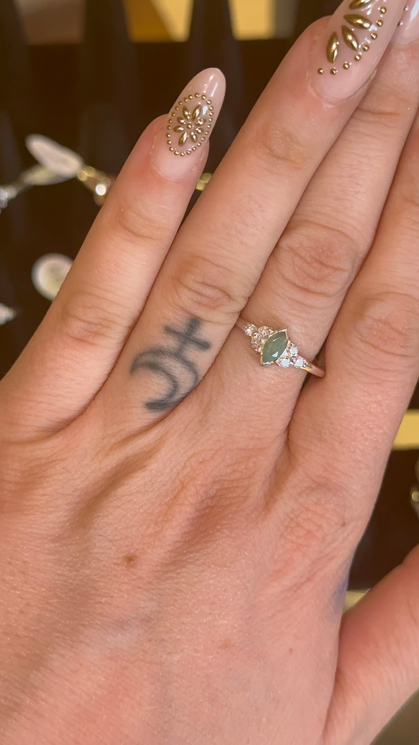 Emerald Ring Size 8 in 925 Silver