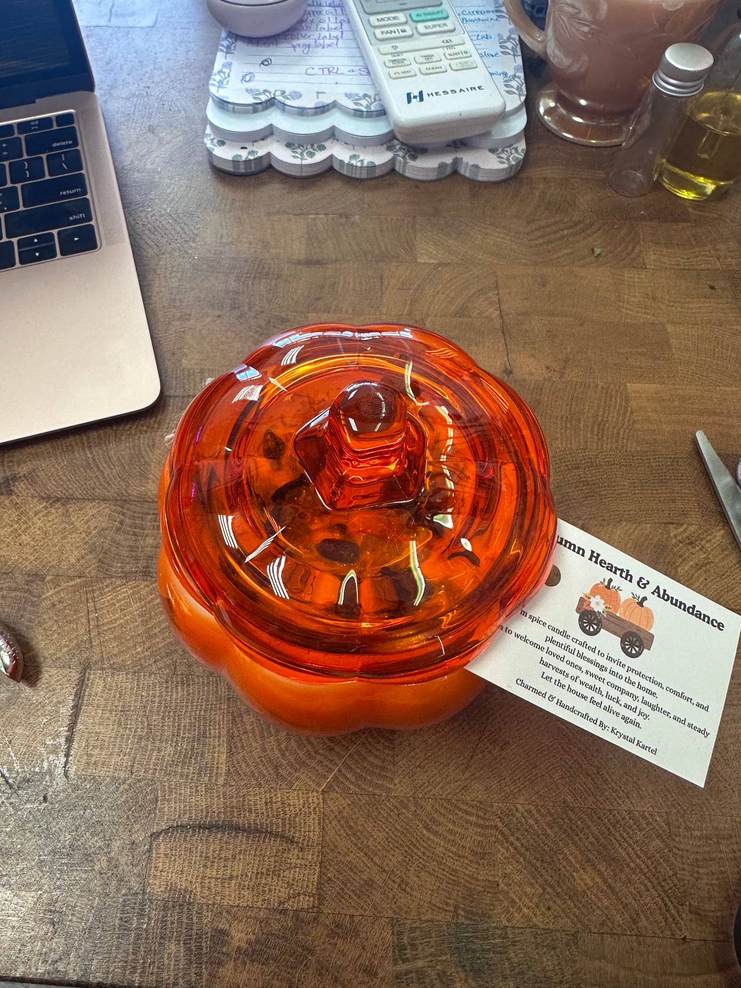XL Home&Hearth Protection &Abundance Drawing Pumpkin Candles