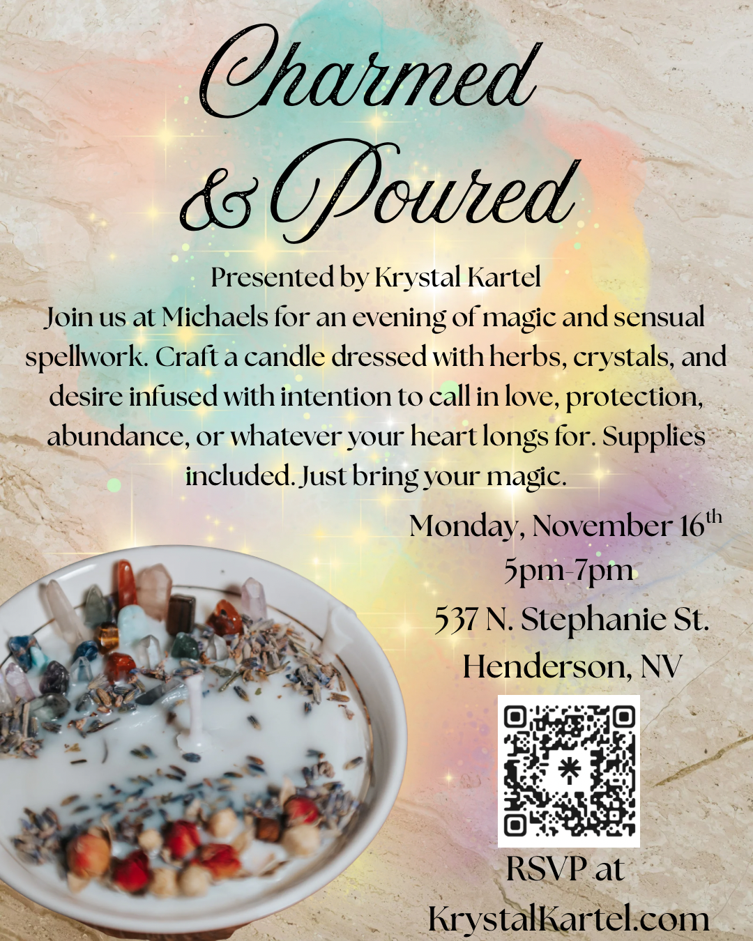 Charmed & Poured ✨at Michaels✨ 11/16