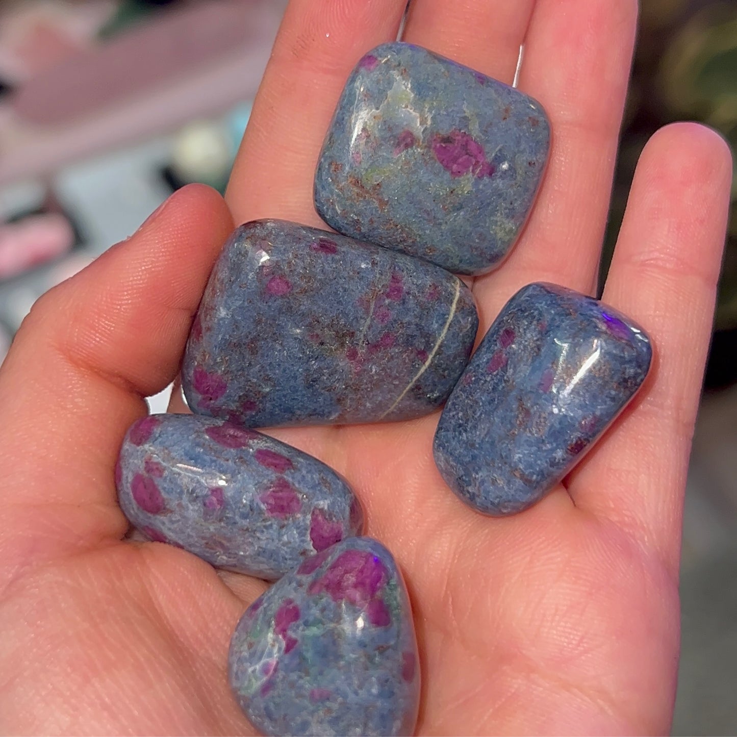 Ruby in Kyanite UV Reactive Tumbles