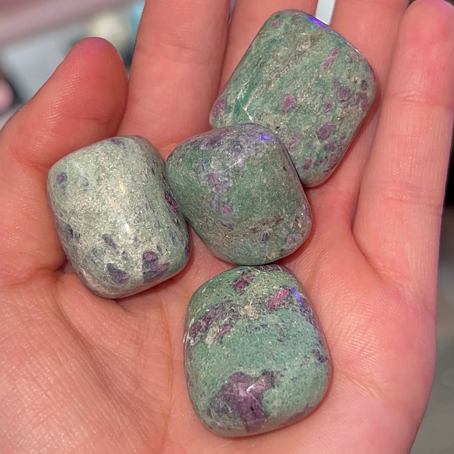 Ruby in Zoisite UV Reactive Tumbles