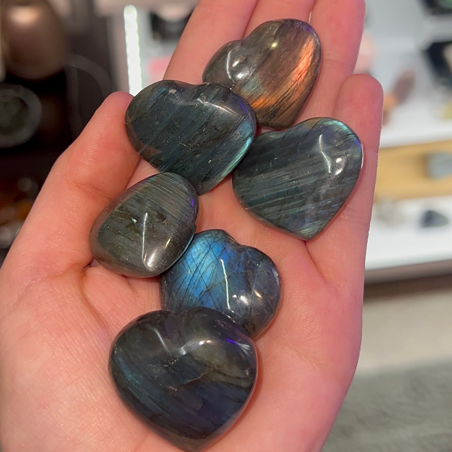 Labradorite Hearts