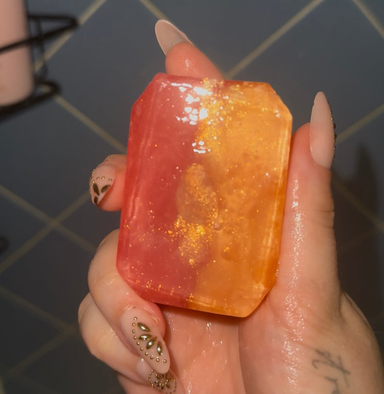 Crystal infused soaps