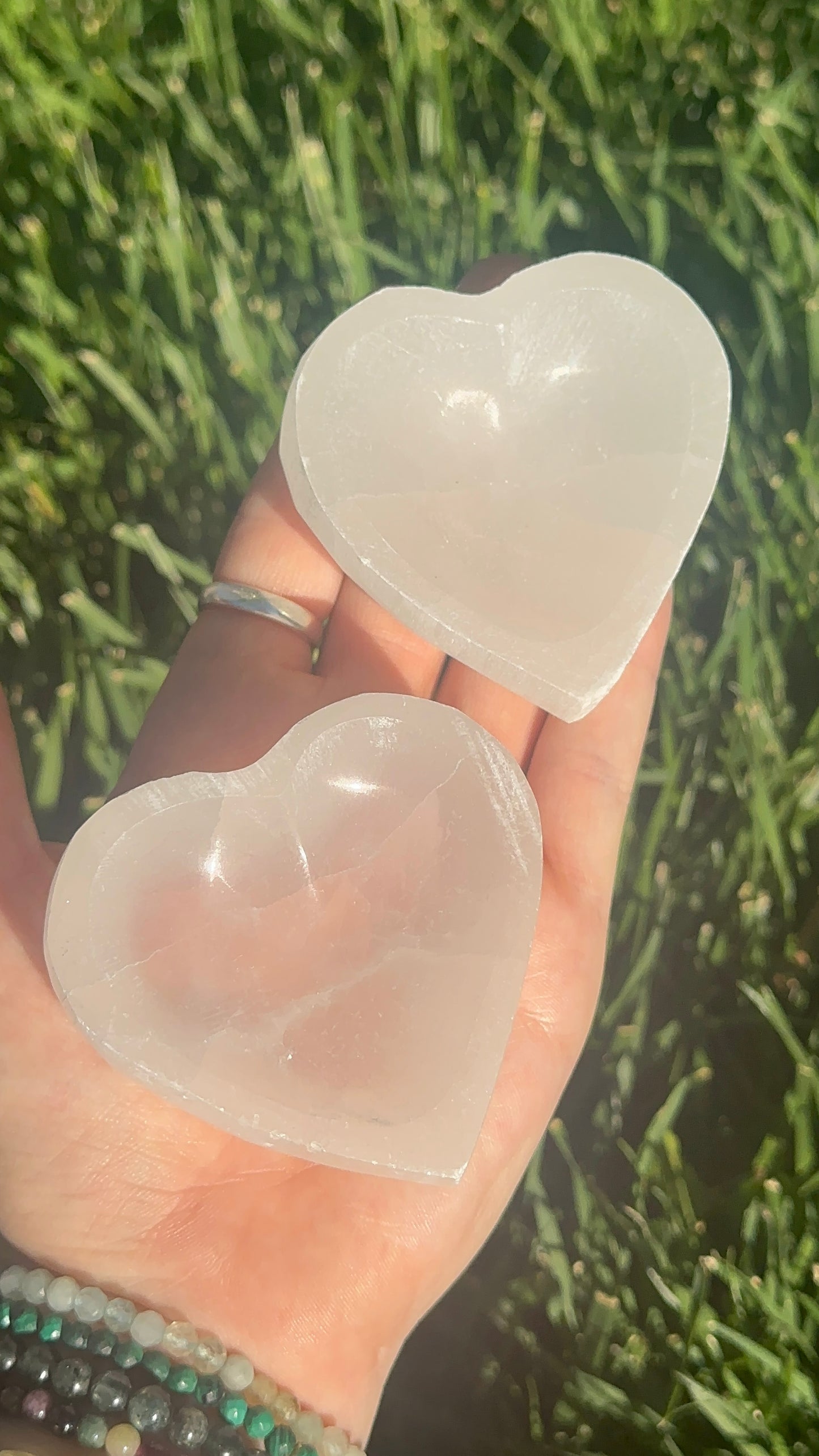 Mini Selenite Heart Bowls