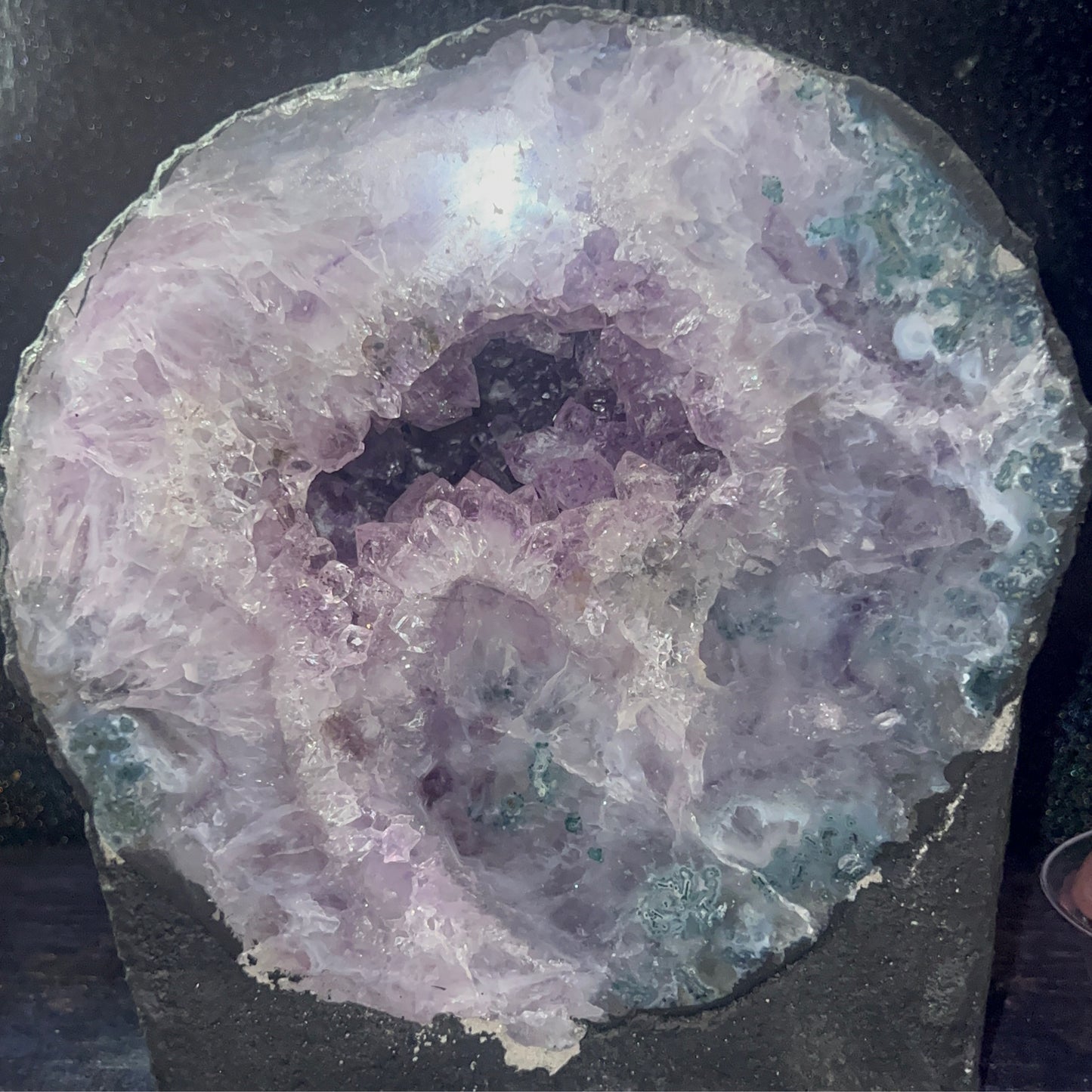 Amethyst Cathedral with Moss Agate inclusions