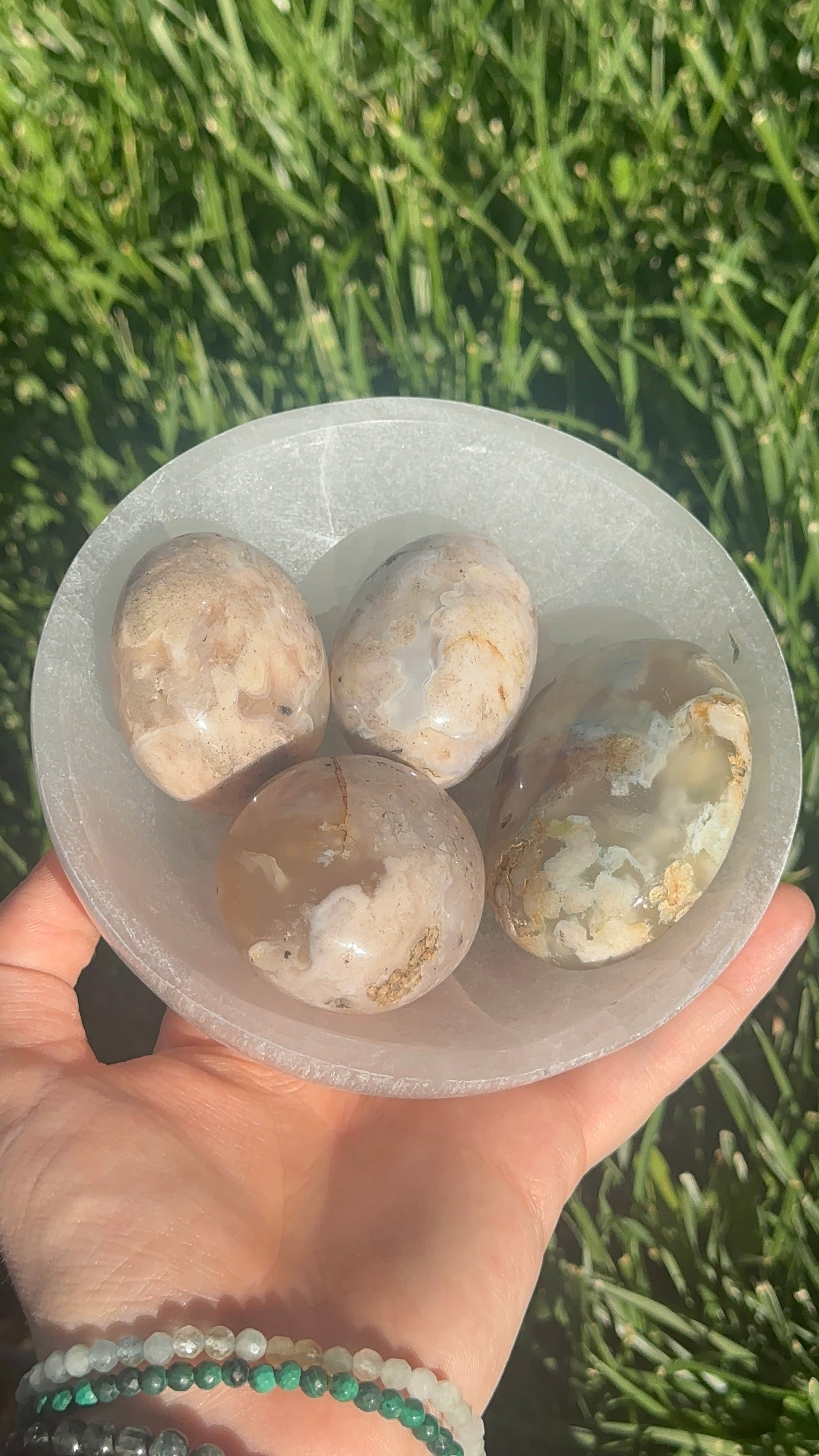 Flower Agate Palmstones