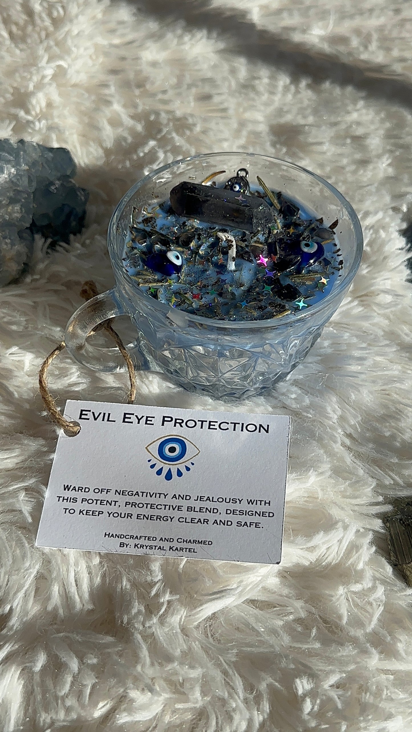 Evil Eye Protection Tea Cup Candle