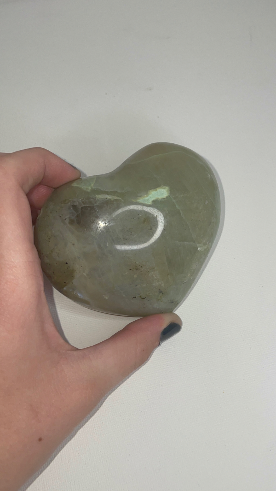 Green Moonstone Heart