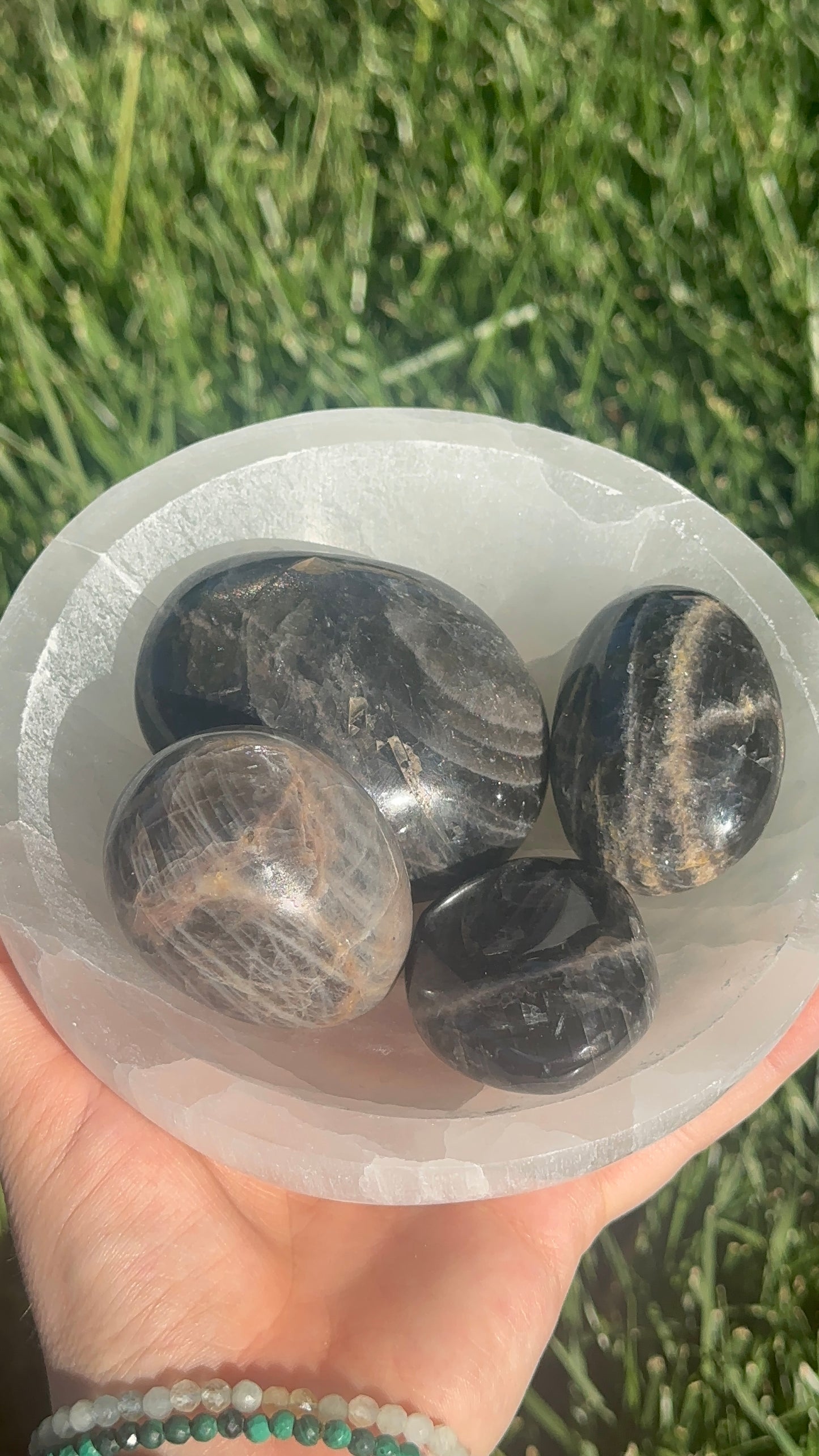 Black Moonstone Palmstones