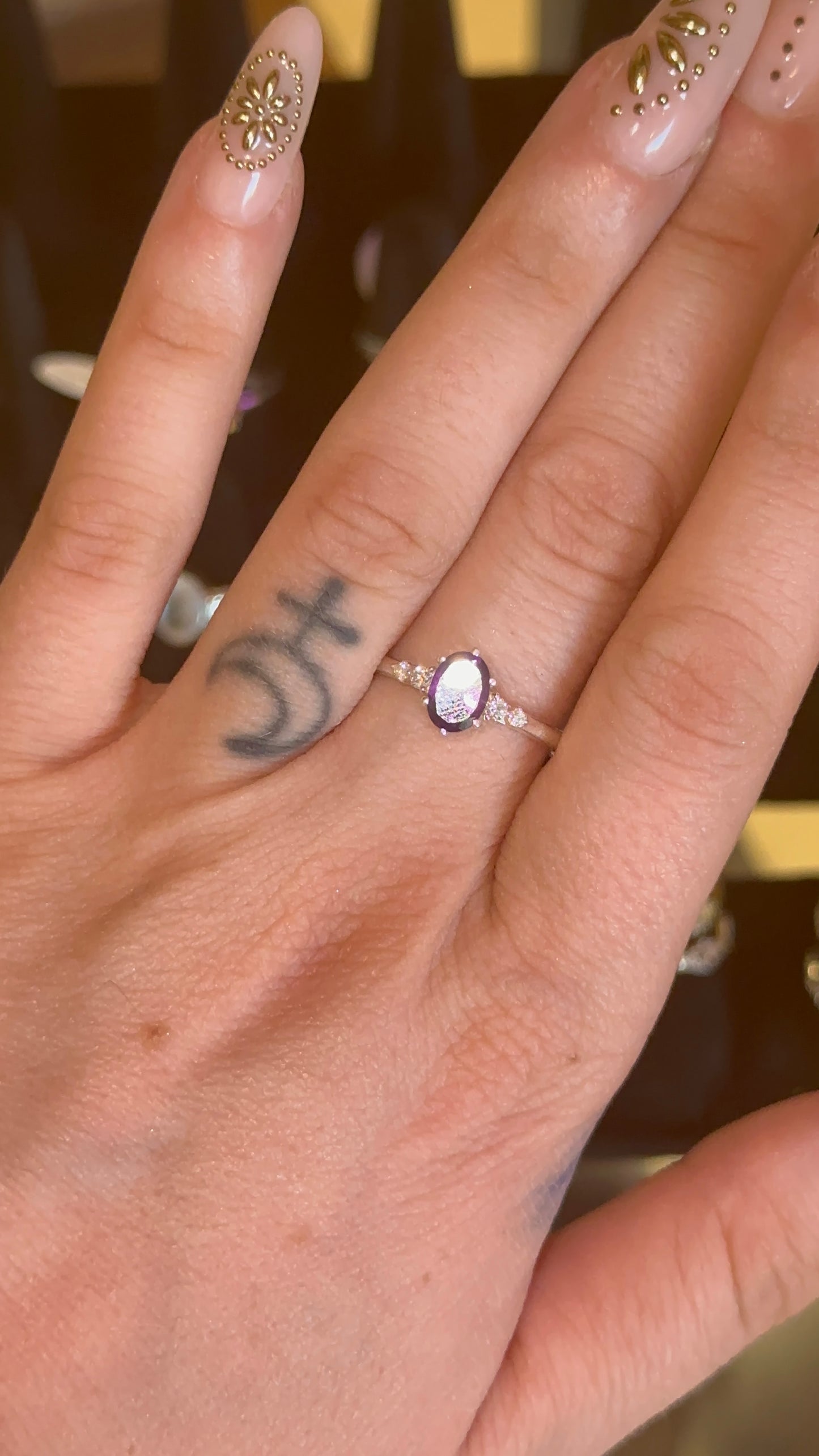 Amethyst Ring size 7.5 in 925 Silver