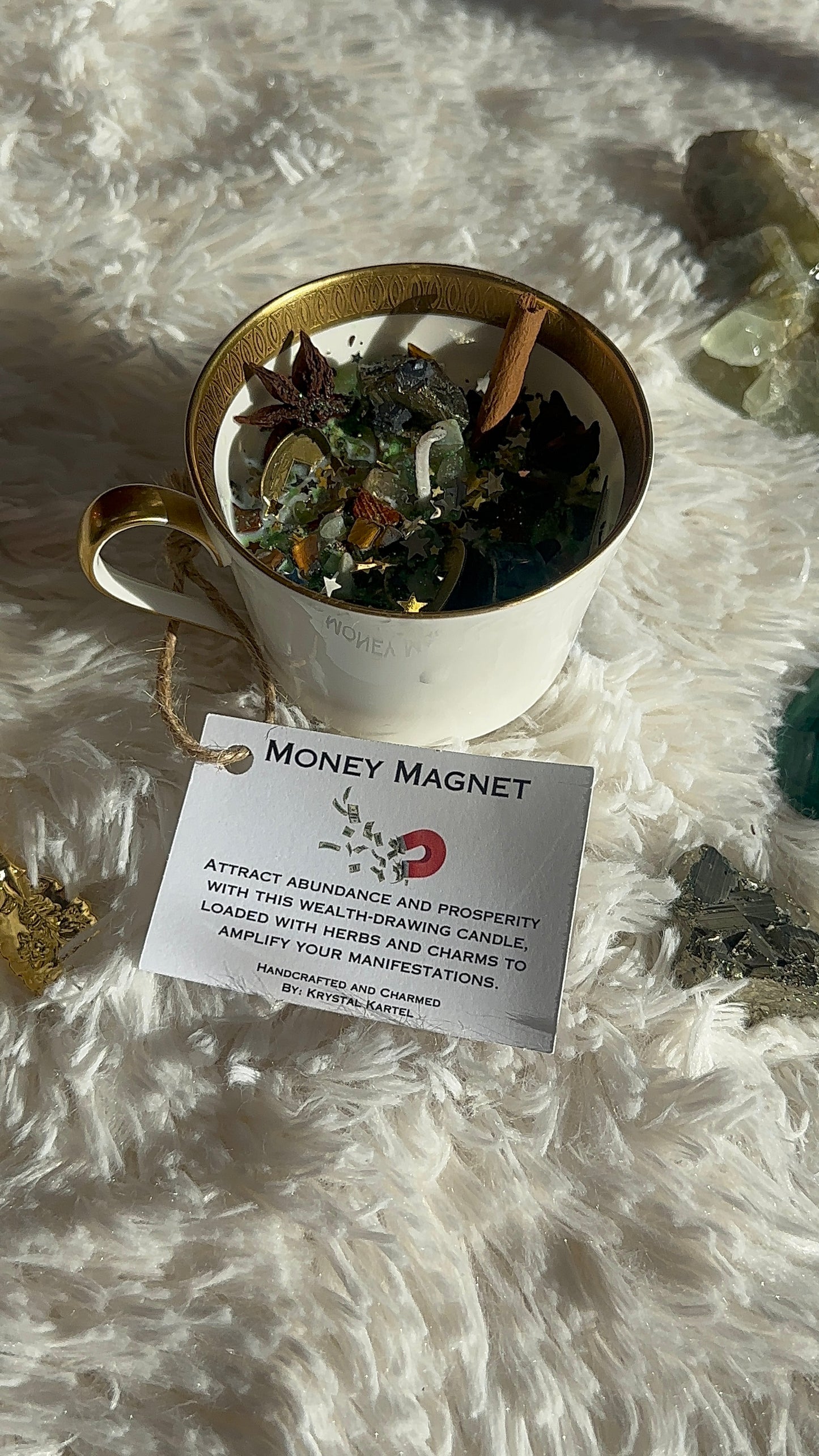 Money Magnet Tea Cup Candle