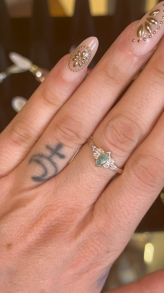 Aquamarine Ring size 7 in 925 Silver