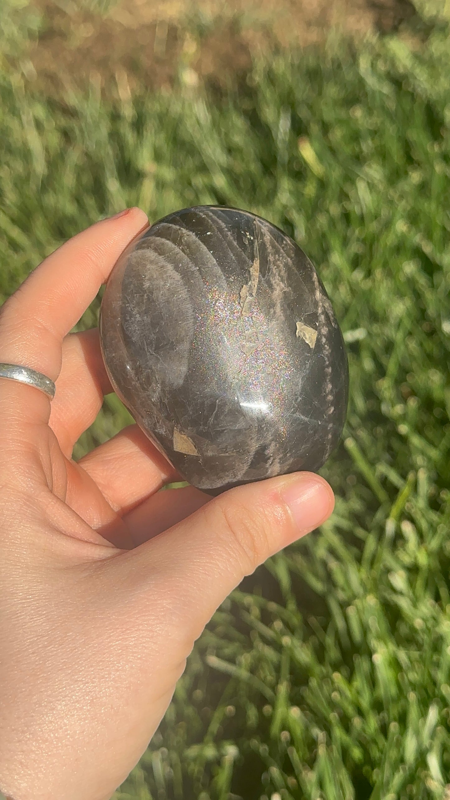 Black Moonstone Palmstones
