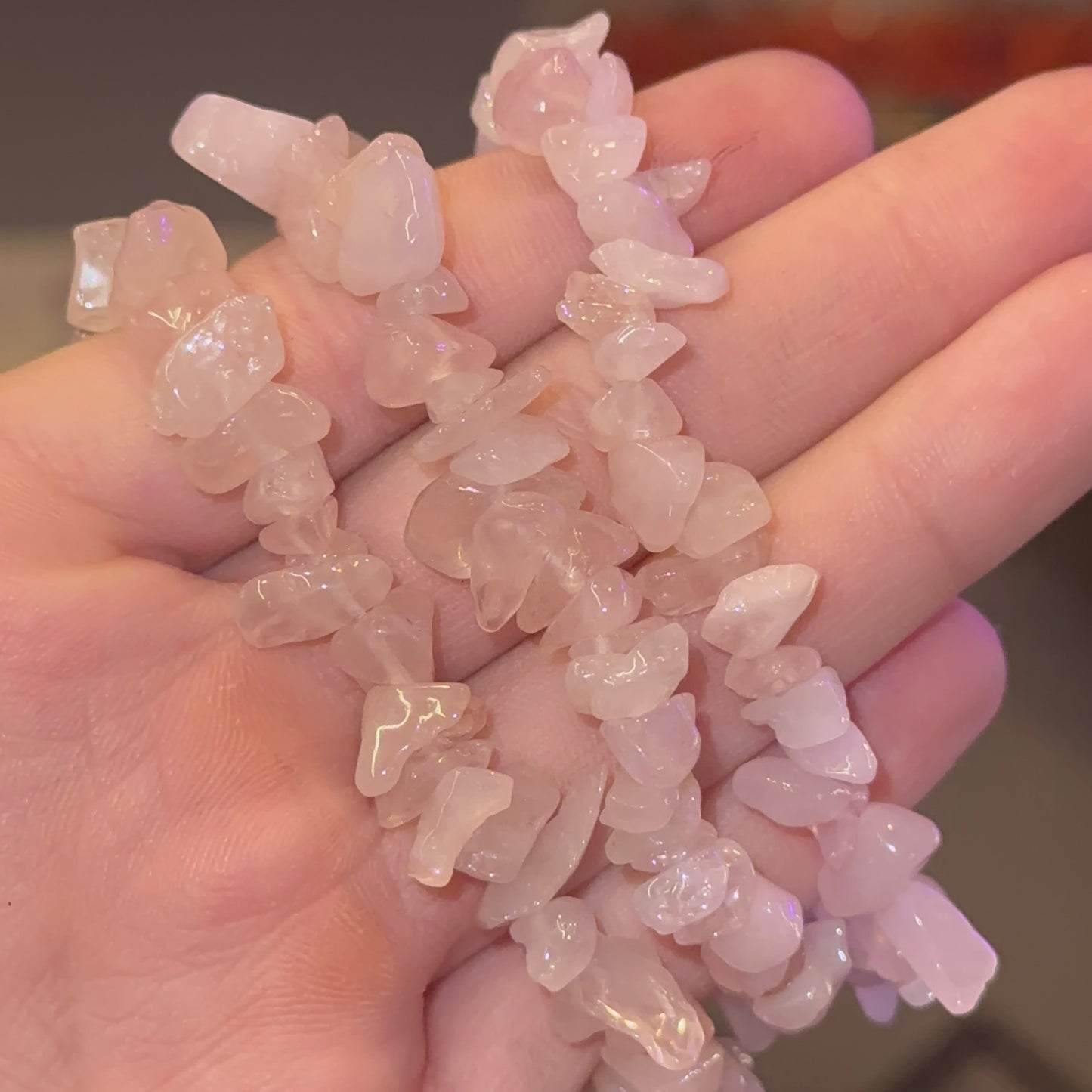 Rose Quartz Chip Bracelet