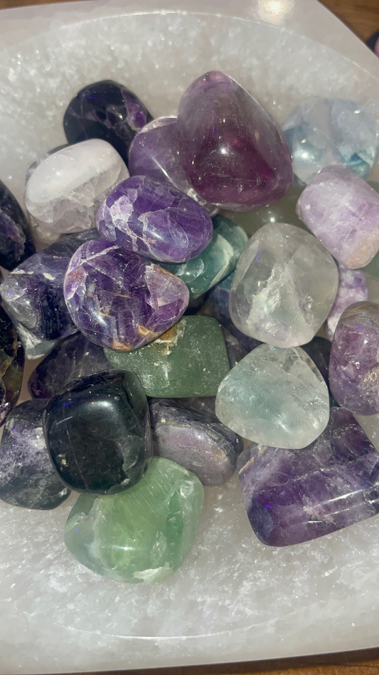 Mixed Fluorite Tumbles