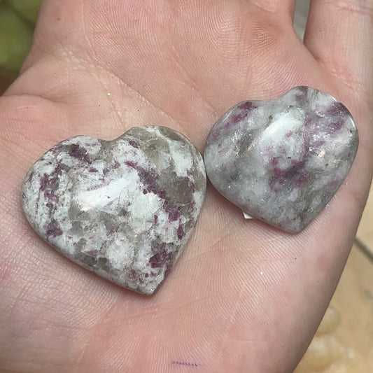 Pink Tourmaline Hearts